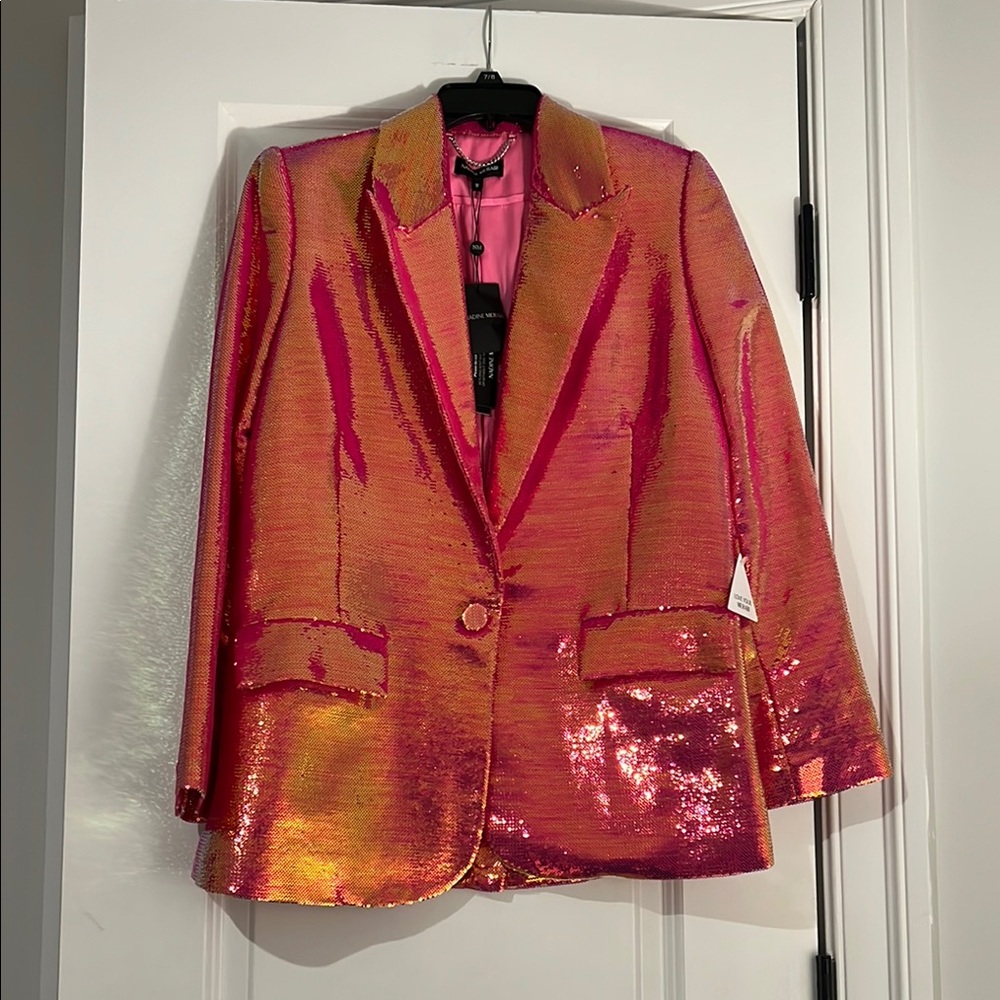 Pink sequin blazer